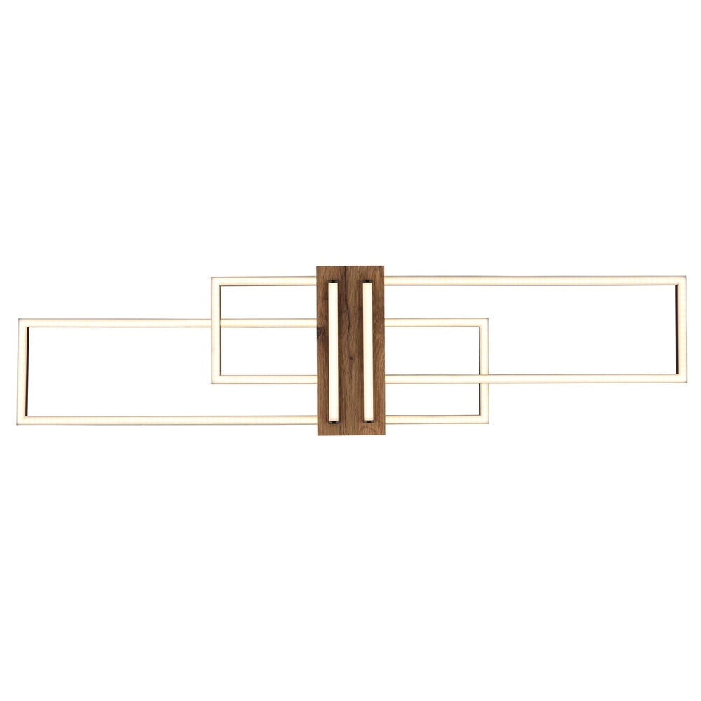 Lampe de plafond moderne Dakari noir avec bois Globo 9007371528479