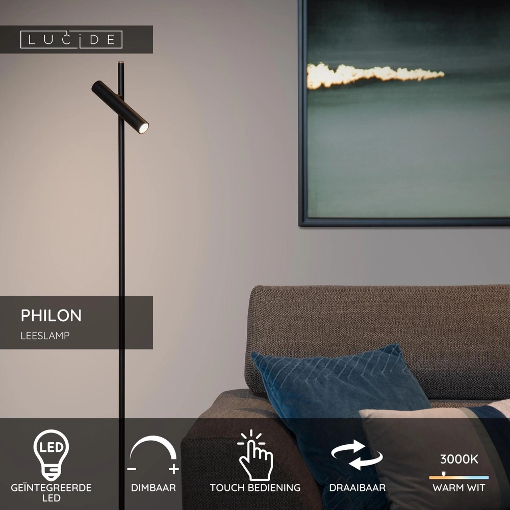 Lampe de lecture Philon Noir Lucide 5411212791696