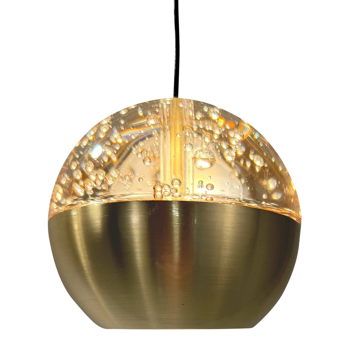 Lampe pendante de table à manger à 5 lumières Belluno LED - laiton or avec verre Steinhauer 8712746183894