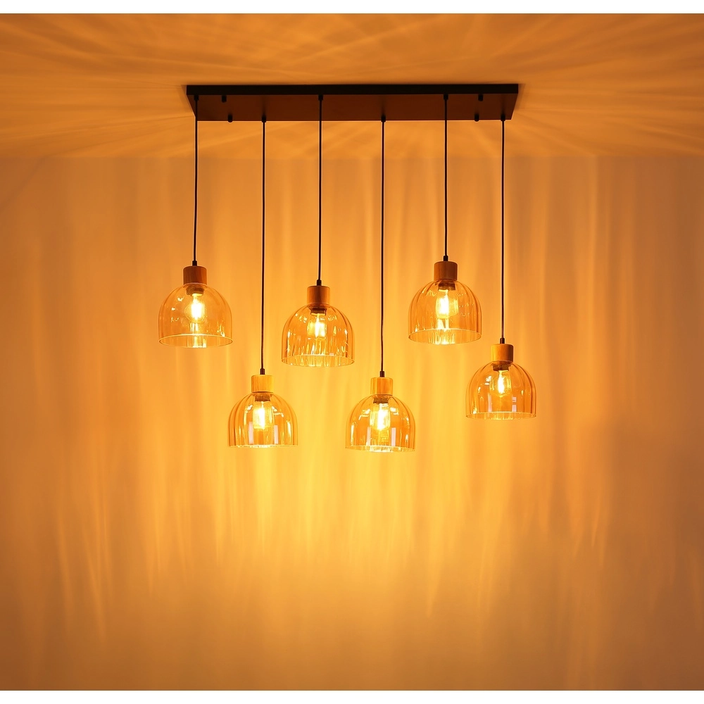Lampe suspendue à 6 lampes Swanson Noir Globo 9007371586653