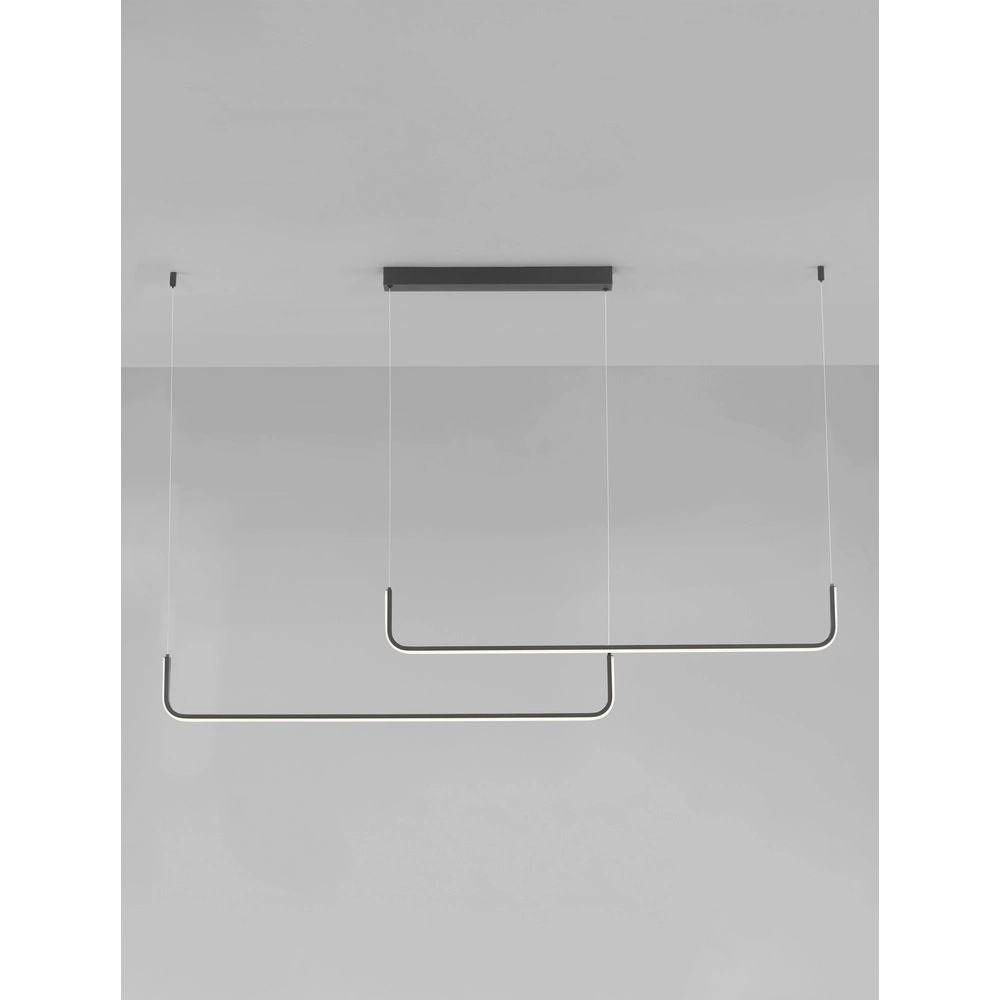 Suspension élégante Strita noir double 3000K Lyora 5212017448392