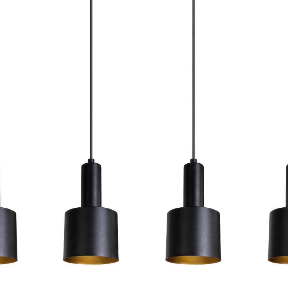 Lampe suspendue noire Sledge 5 lumières noir avec or ETH 8720195300922