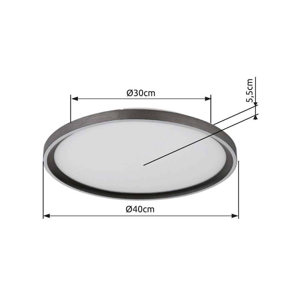 Lumière de plafond élégante Dublin Ø 40 cm gris Globo 9007371447084