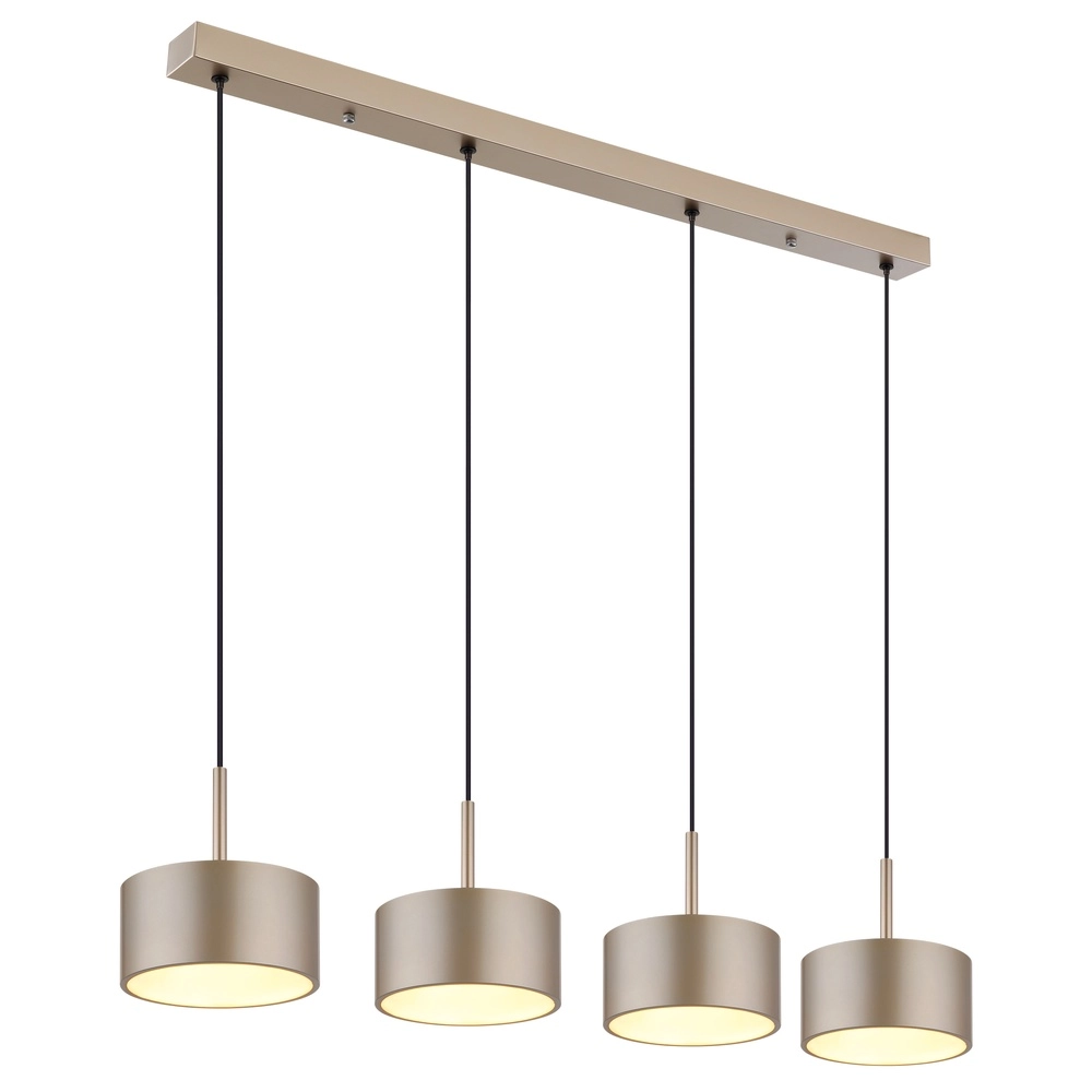 Lampe suspendue à 4 lumières Raymond noir avec du champagne