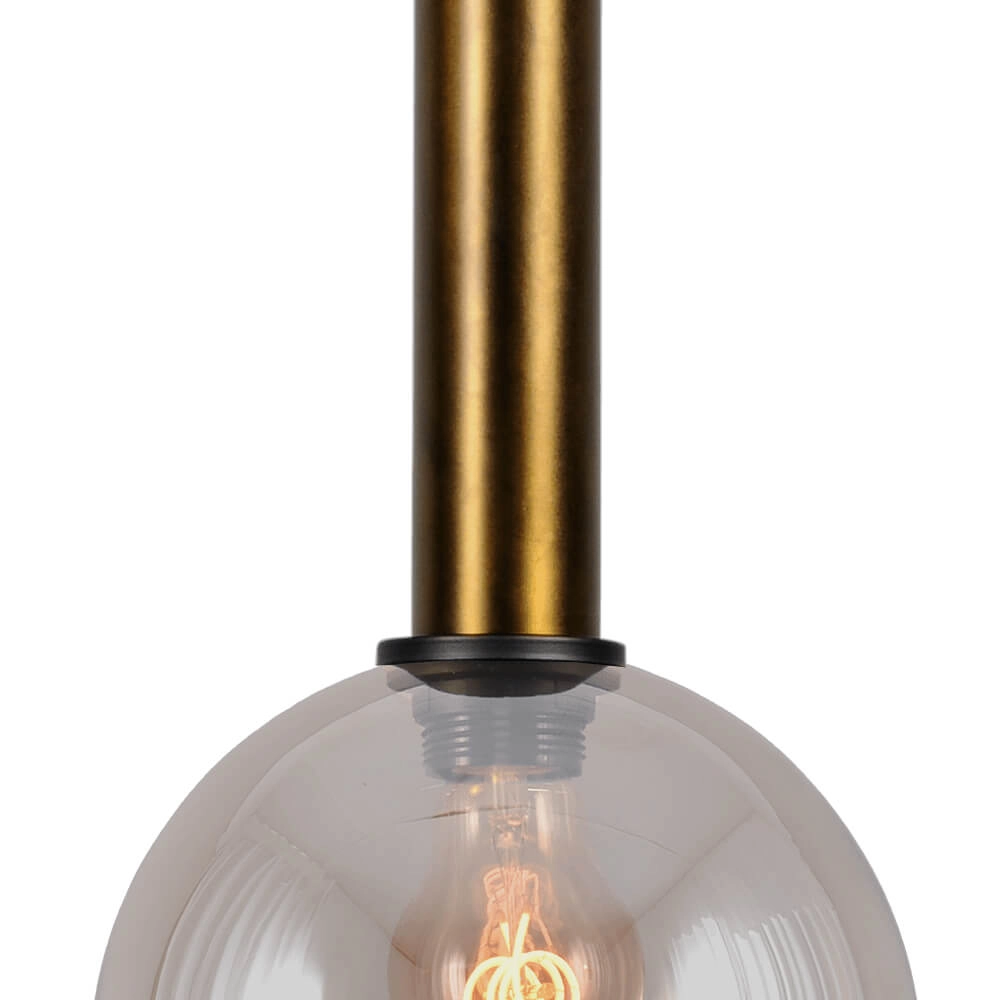 Lampe suspendue Ø 20cm Bella 2 Laiton antique avec verre doré Masterlight 8718121334042
