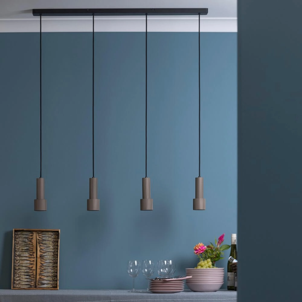 Lampe suspendue droite Cadiz noir avec du bronze Brilliant 4004353446948