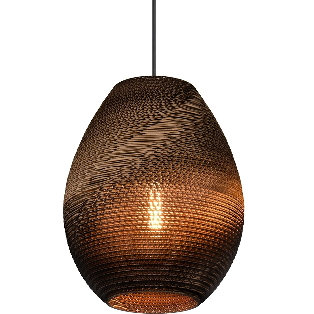 Lampe suspendue à une seule lumière Carta Pineapple Cacao papier Ø 29cm Masterlight 8718121437552