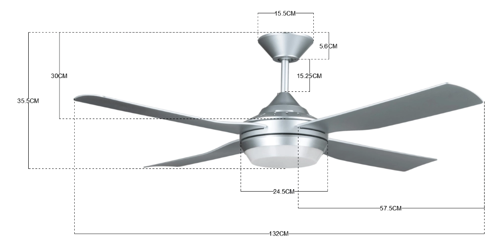 Ventilateur de plafond gris Moonah Ø132cm Beacon 9333509117131