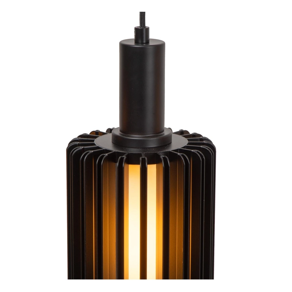 Lampe suspendue à 5 lumières Lambres Noir droit Lucide 5411212452962