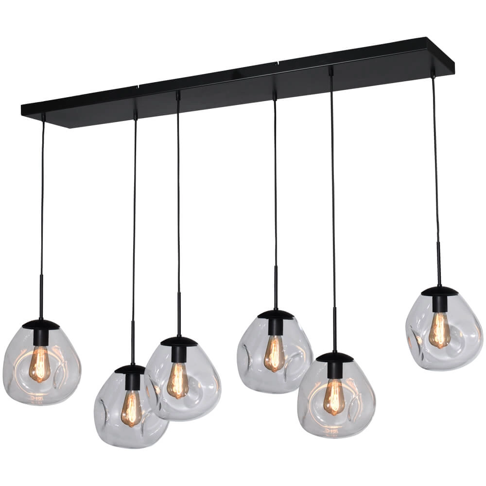 Lampe suspendue Lava 6x verre transparent Ø 24cm Lampe suspendue Lava 6x verre transparent Ø 24cm