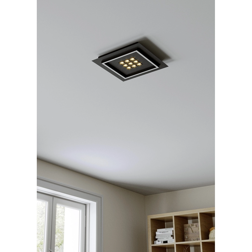 Lumière LED moderne de plafond Balazote 36x36 cm - noir Eglo 9008606312719