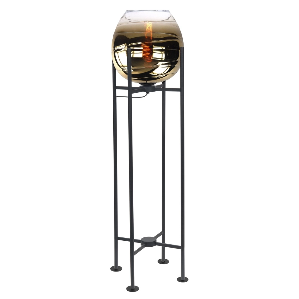 Lampadaire Fantasy noir avec verre brun 101cm Lampadaire Fantasy noir avec verre brun 101cm