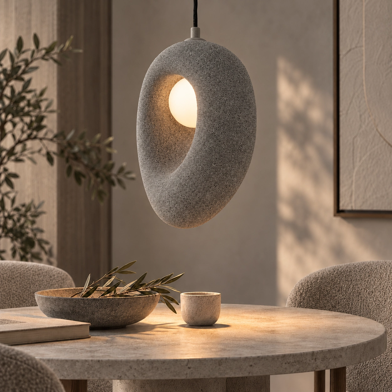 Suspension naturelle Tempus gris 30cm
