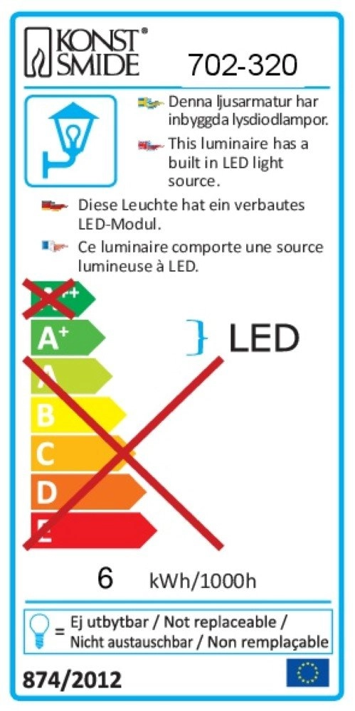 Lampadaire Jardin Mode LED KonstSmide 7318307023206