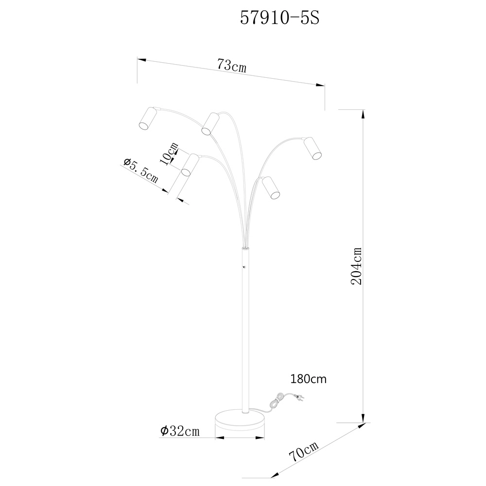 Lampe de pied Robby Noir Globo 9007371468782