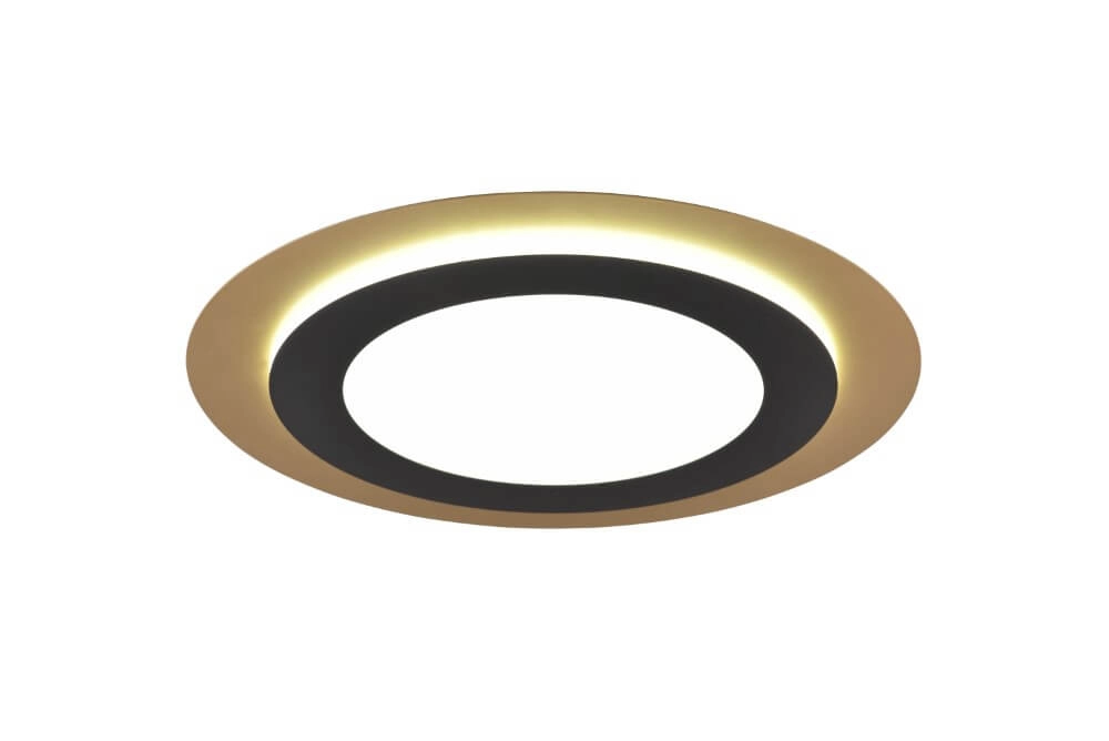 Plafonnier design rond Morgan noir avec de l'or Trio 4017807574425