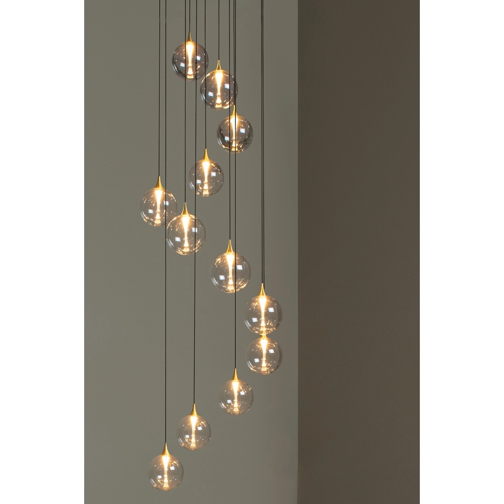 Suspension LED de conception Gisela transparent - 12x Ø 16cm Premium by Lucide 5411212134844