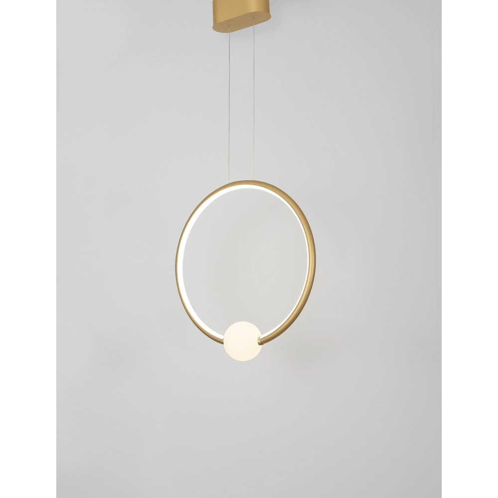 Suspension Celia Or avec rond blanc