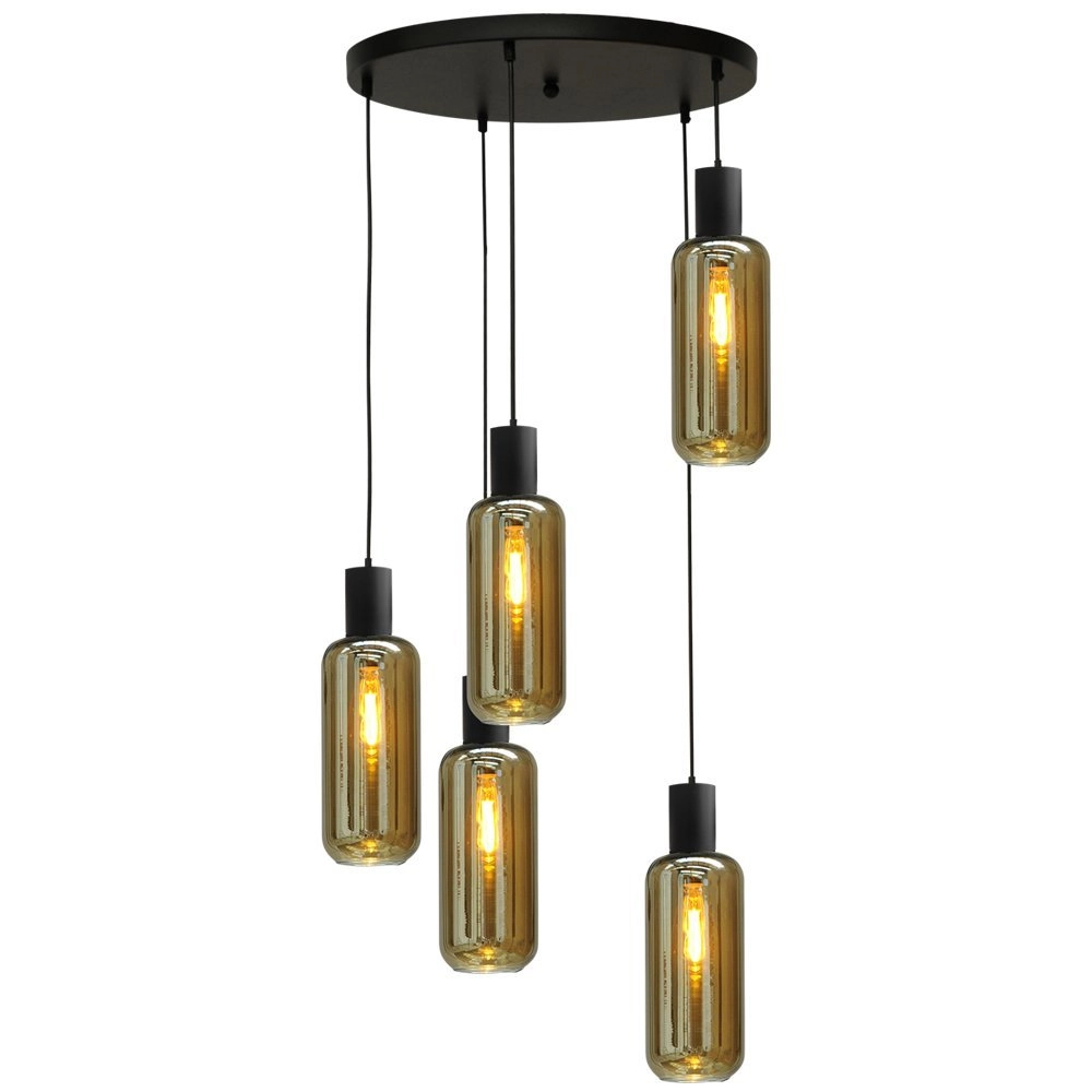 Lampe suspendue Bounty 5 lumières noir