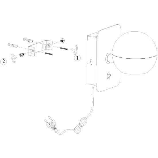 Lampe murale LED Belluno noir avec verre - ajustable Steinhauer 8712746183948