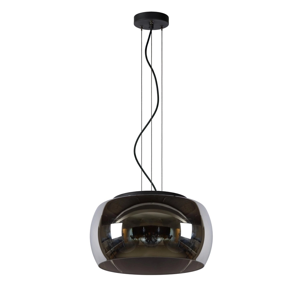 Lampe pendante de conception Olivia Ø 40cm noir avec verre fumé