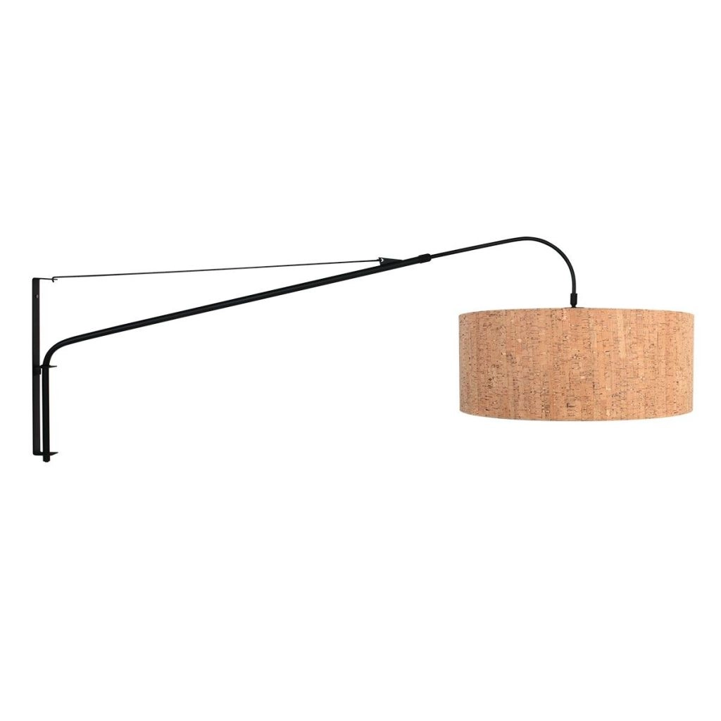 Lampe murale noire Elegant Classy avec un chapeau en liège de 50 cm Ø