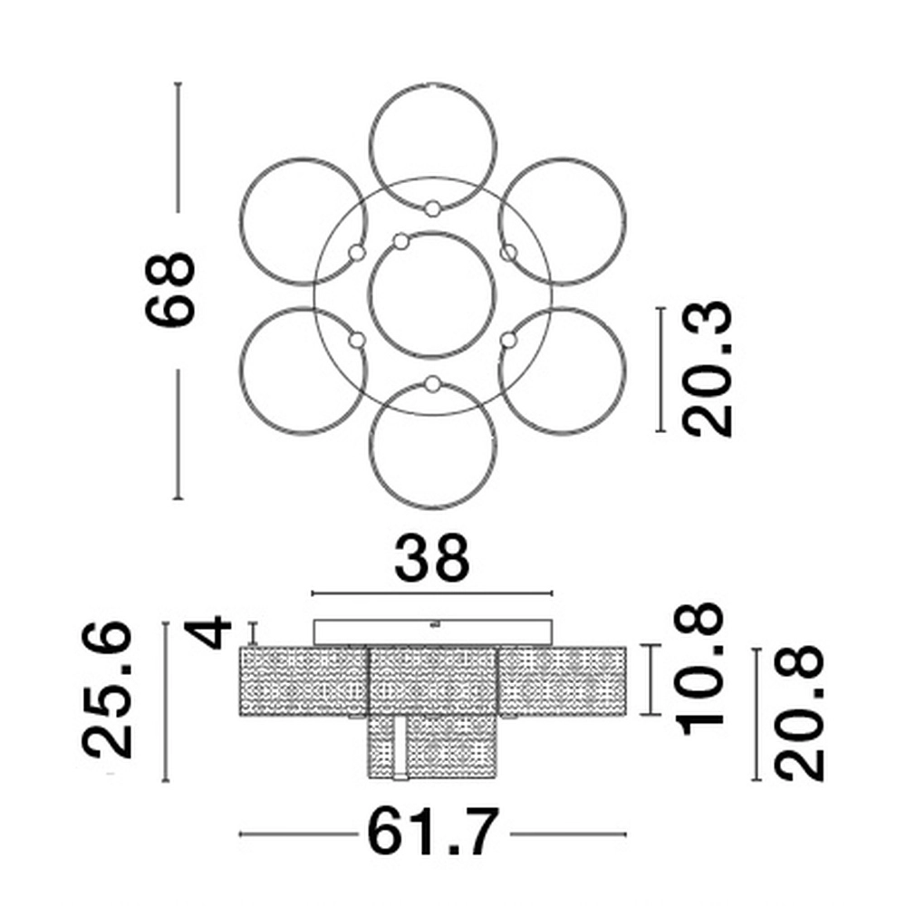 Plafonnier design Gatlin or Ø 68cm Lyora 5212017433510