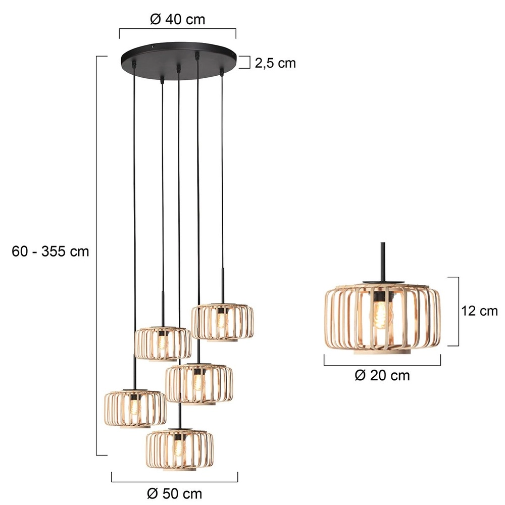 Suspension 5 lumières HaloSwap rond Ø 50cm Steinhauer 8712746183160