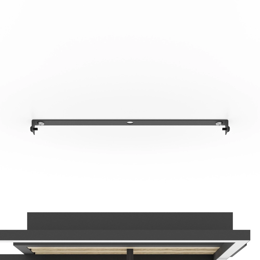 Lampe de plafond moderne Cembrano Rectangle noir avec bois Eglo 9008606388110