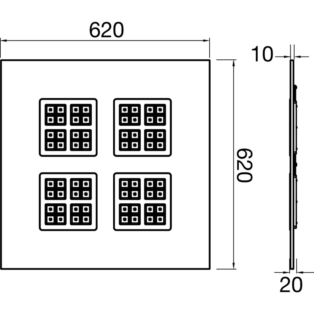Lampe de bureau à led Pavanno 62 x 62 cm SLV 4024163319072