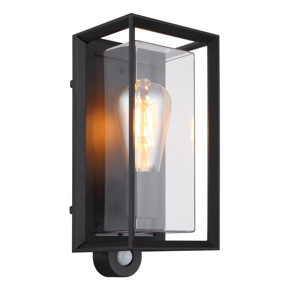 Lampe murale extérieure Logana Noir avec capteur