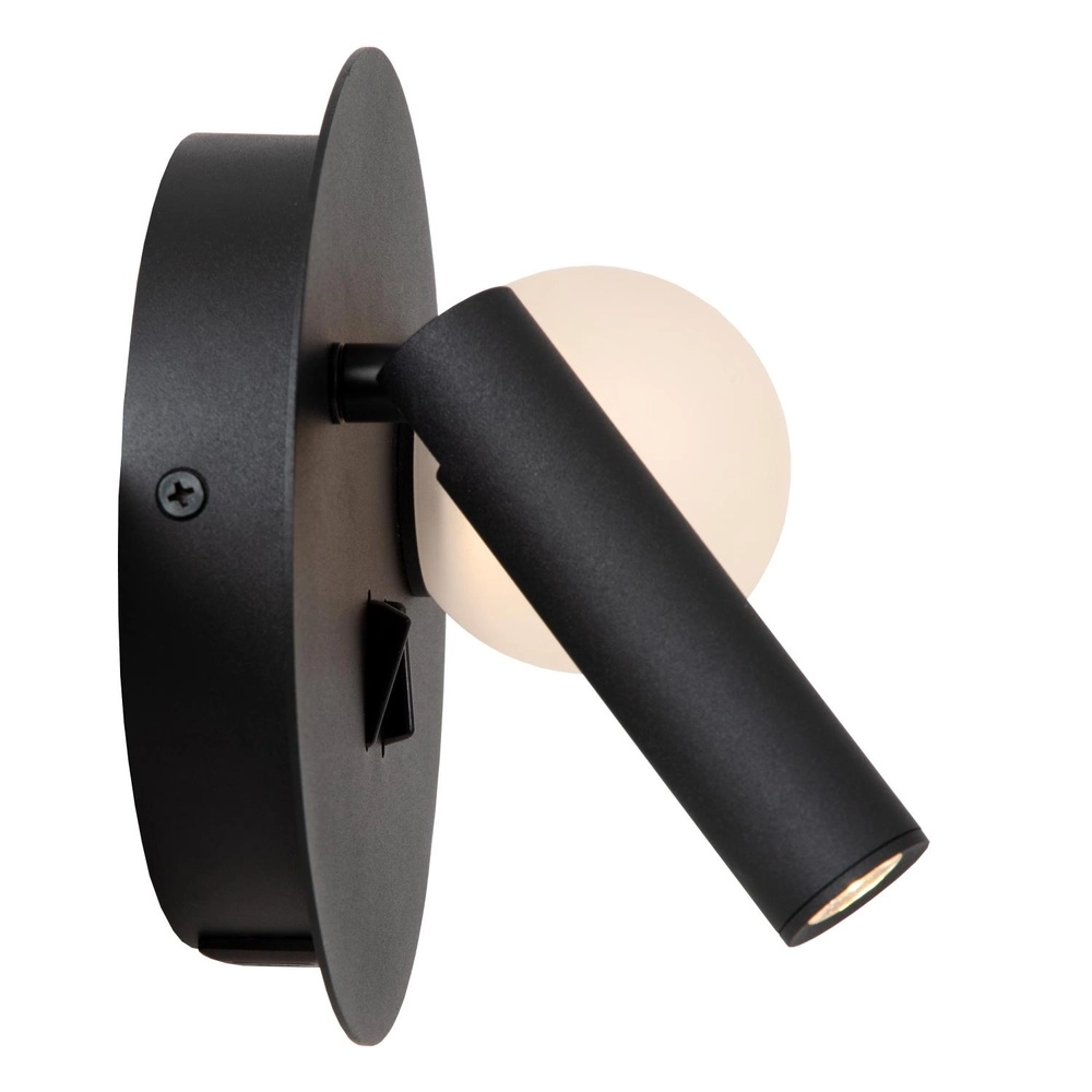 Lampe de chevet conçue Matiz noir avec un point de charge USB Lucide 5411212771322