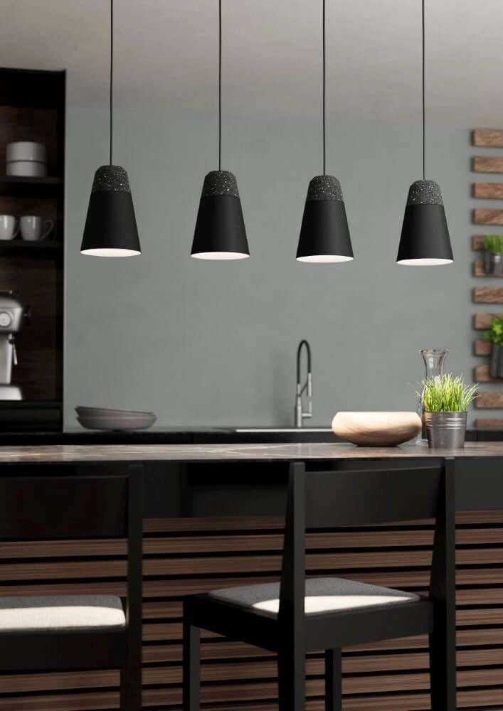 Lampe suspendue noire 4 lumières Canterras Eglo 9002759995454