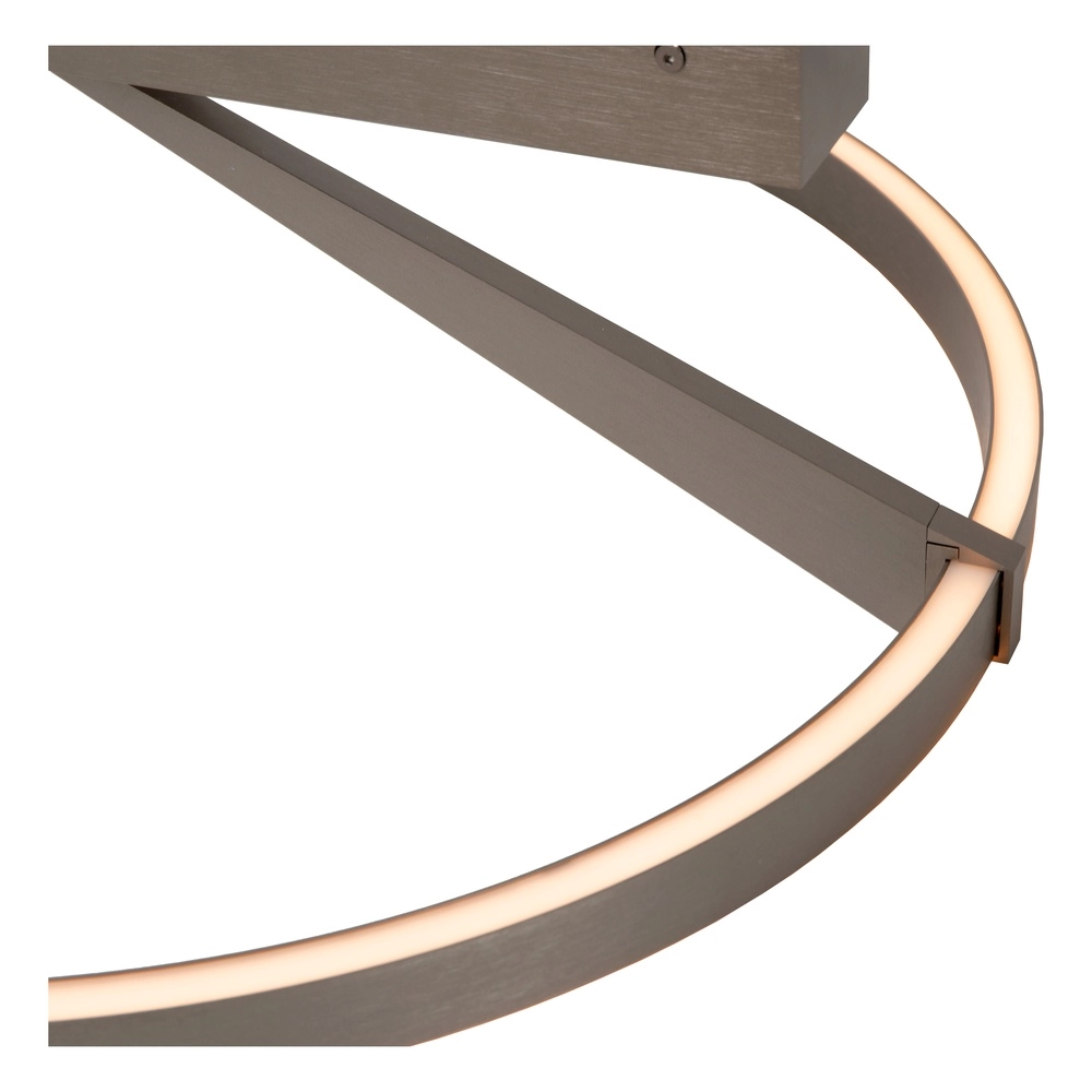 Lampe de plafond à design Applause Ø 60 cm - acier brossé - avec télécommande Premium by Lucide 5411212221803