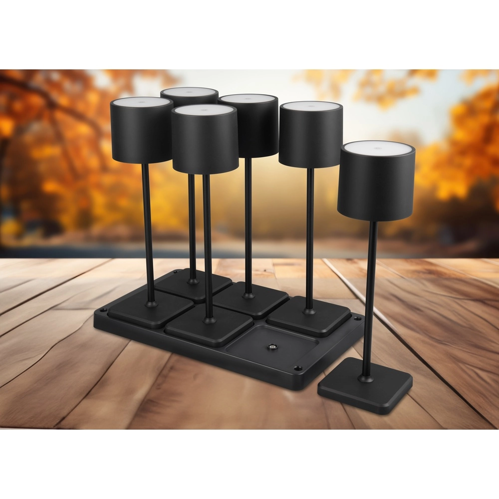 Lot de 6 lampes de table Fernandez noir Trio 4017807601688