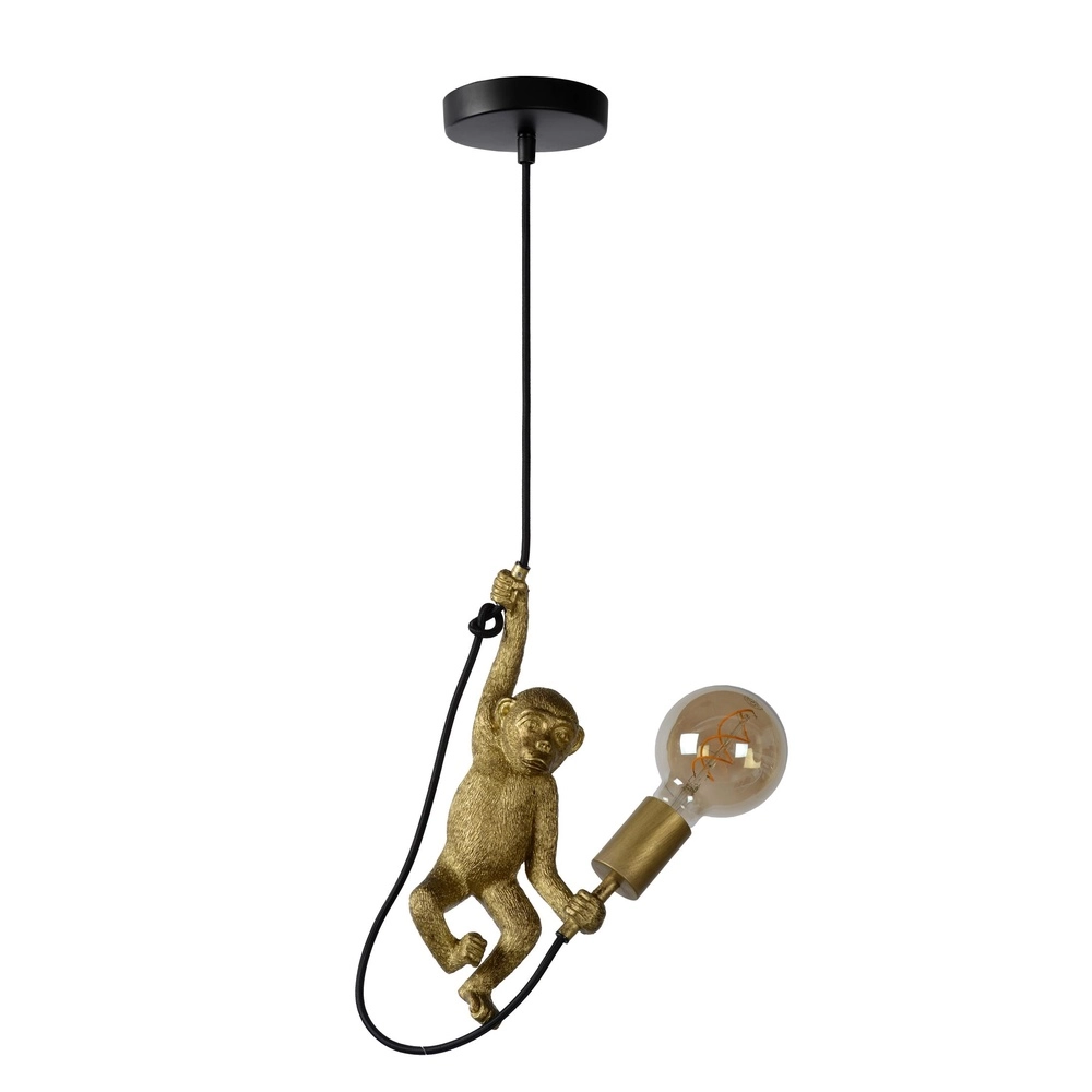 Lampe suspendue Extravaganza Chimp singe noir avec or