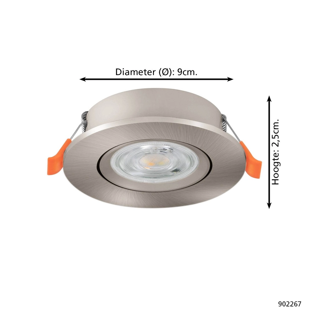 Spot encastré Barranco nickel Ø 9cm - CCT à 3 niveaux Eglo 9008606359417