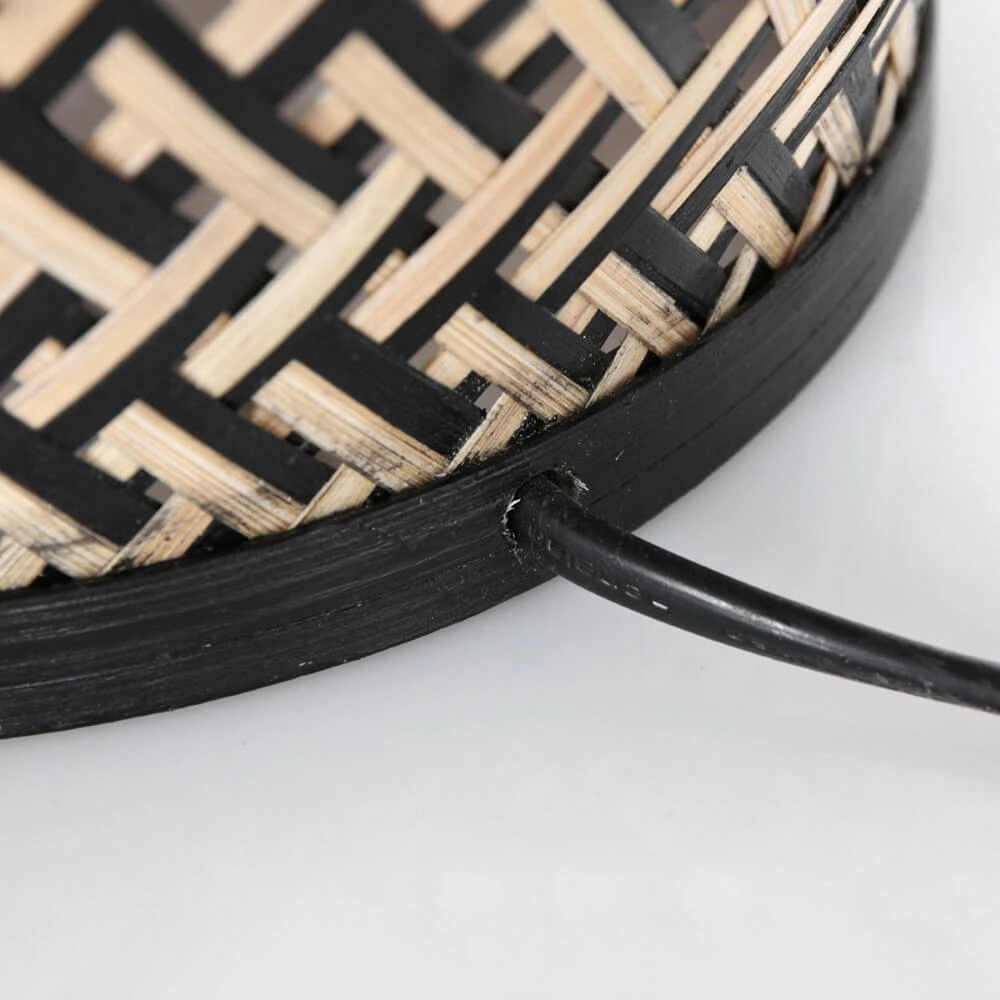 Lampe de table en bambou noir Maze Ø 30 cm Steinhauer 8712746147247