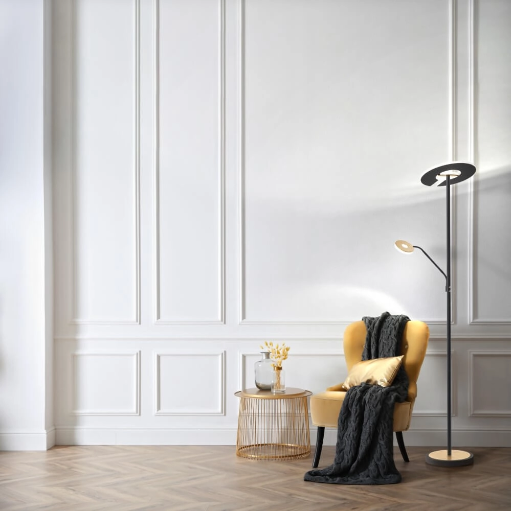 Lampe de lecture Dent noir avec de l'or Fischer & Honsel 4003694404662