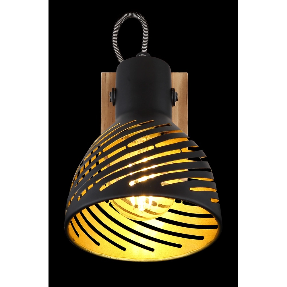Lampe murale Lenna Bois avec du noir Globo 9007371419685