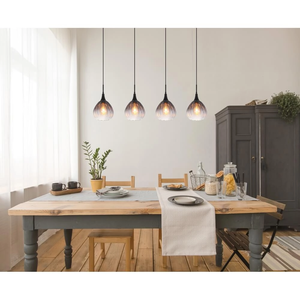 Suspension noire Olsen 4 lumières Globo 9007371459803