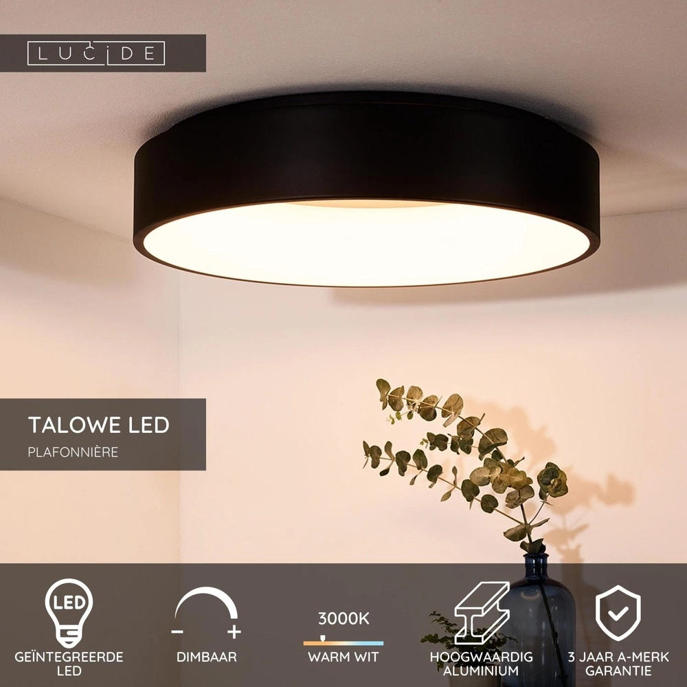 Éclairage de plafond Talowe Led Ø 60 cm noirs Lucide 5411212460646