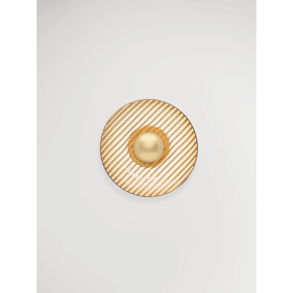 Lampe murale Lavina or avec verre ambré Ø 25cm Lyora 5212063501416