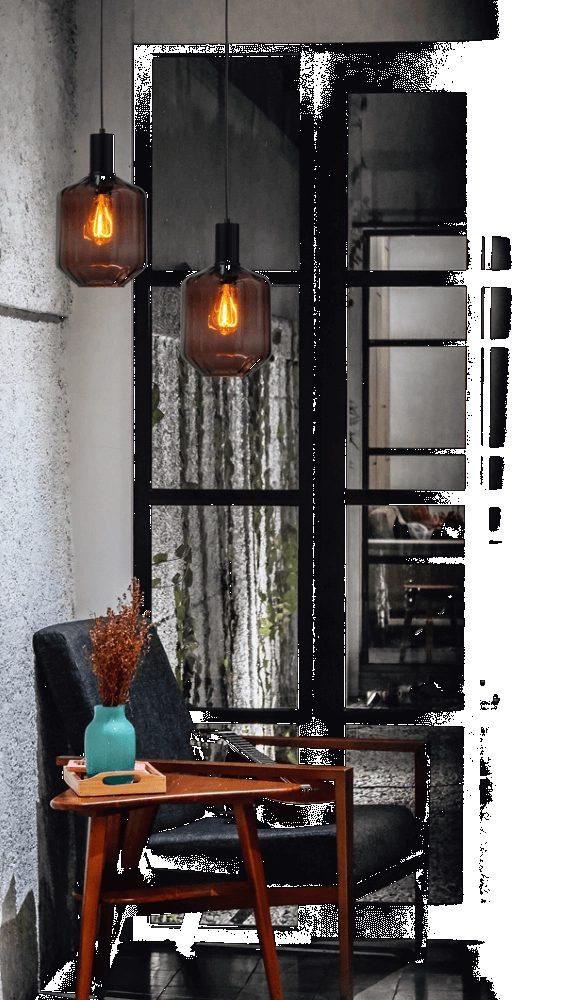 Lampe suspendue noire Porto avec verre rouge Jagger - Ø 19cm Masterlight 8718121269337