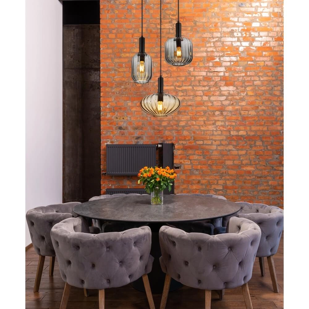 Suspension Valletta avec verre coloré 3 lumières Globo 9007371455867