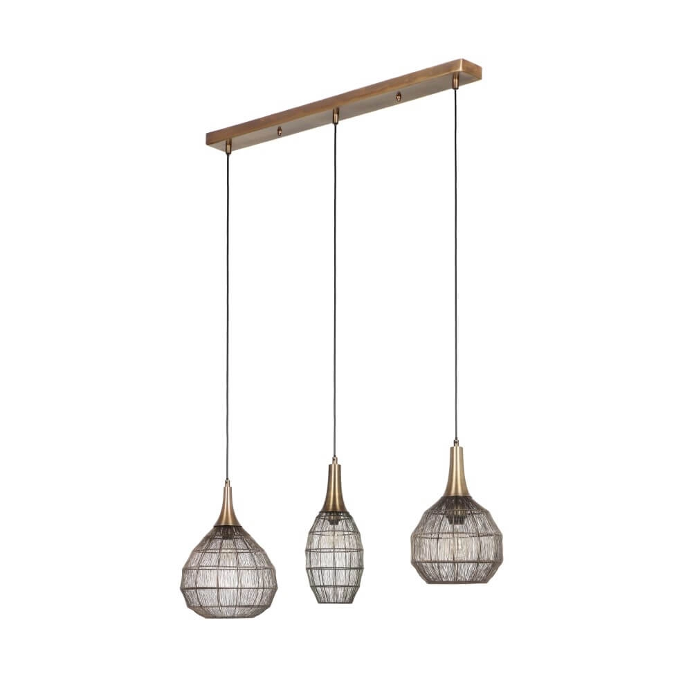 Lampe suspendue de table à manger rurale Soraya bronze Trio 4017807617504