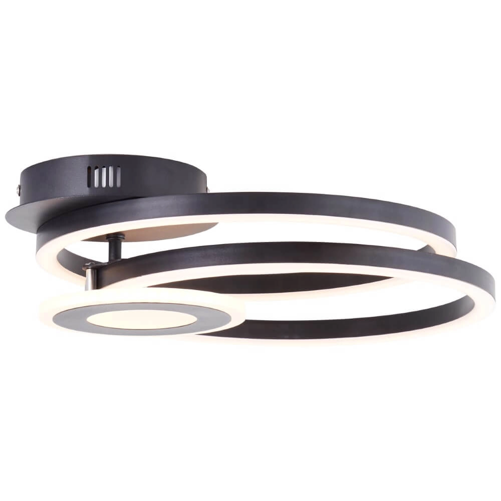 Plafonnier Bray rond noir Brilliant 4004353420023