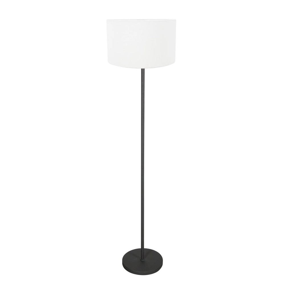 Lampadaire noir Noor avec capuchon blanc