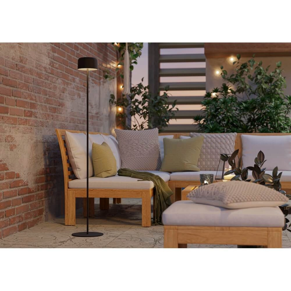 Lampe de patio élégante Roccanova Solaire Noir avec USB Eglo 9008606355075
