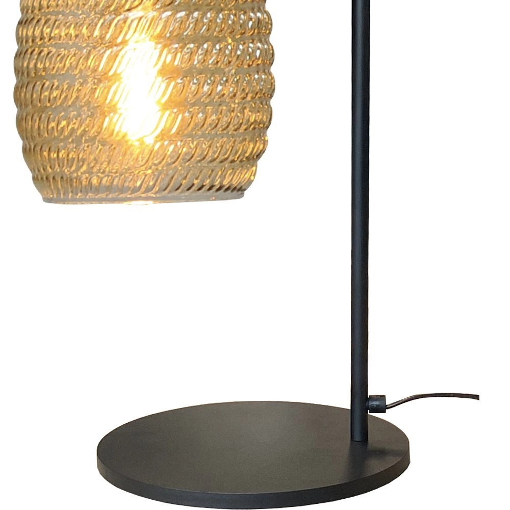 Lampe de table noire Bounty avec verre strié Masterlight 8718121251103